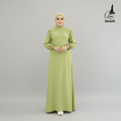 GAMIS OZIKO SIFON CERUTY POLOS 06429 LD 105 I Gamis Super Simpel I Fashion Muslimah Wanita Panjang Nyaman Santaic
