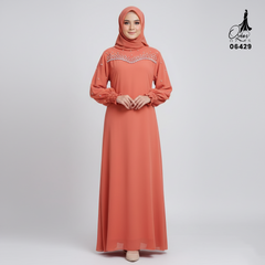 GAMIS OZIKO SIFON CERUTY POLOS 06429 LD 105 I Gamis Super Simpel I Fashion Muslimah Wanita Panjang Nyaman Santaic