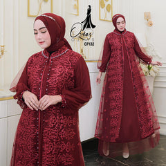 GAMIS OZIAS TILE NAMIRA 07132 LD 120 I Gamis Kondangan Wanita I Gamis Mewah Muslimah 2XL
