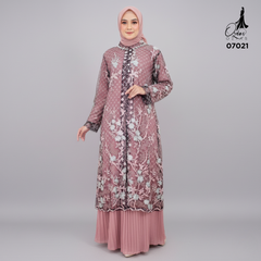 GAMIS OZIAS TILE 07021  LD 105 I Gamis Kondangan Mewah I Gamis Wisuda Muslimah Nyaman Panjang