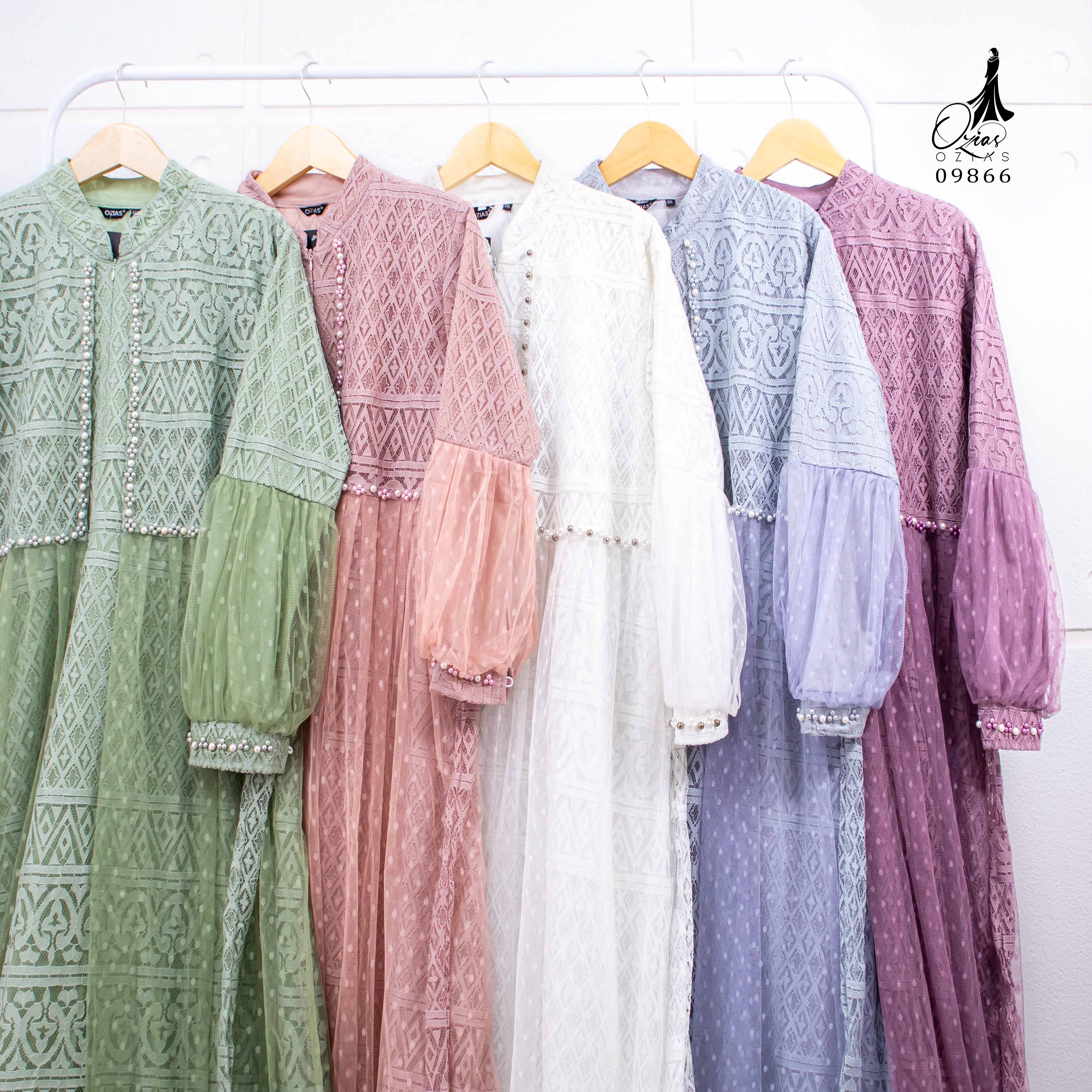 GAMIS OZIAS BROKAT ARABELLA 09866 LD 105 I Gamis Pesta Wanita I Gamis Busui Friendly