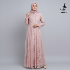 GAMIS OZIAS BROKAT FIMELA 09465 LD 80 95 105 120 I Gamis Fashion Muslimah Anak I Gamis Lebaran Busui Friendly 2XL