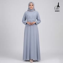 GAMIS OZIAS SIFON CERUTY 09611 LD 105 I Gamis Simpel Kondangan I Fashion Muslimah Busui Friendly Wanita Panjang Nyaman