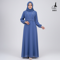 GAMIS OZIAS SIFON CERUTY 09611 LD 105 I Gamis Simpel Kondangan I Fashion Muslimah Busui Friendly Wanita Panjang Nyaman
