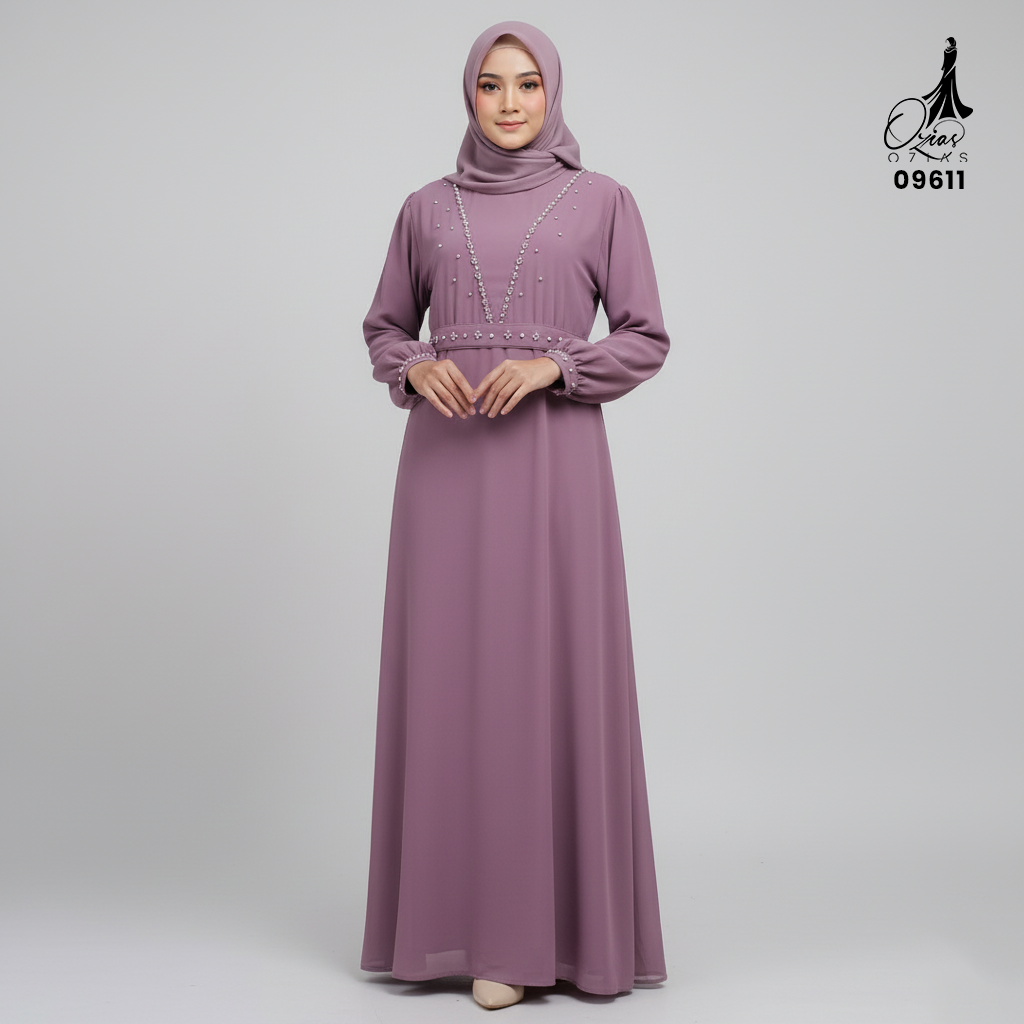 GAMIS OZIAS SIFON CERUTY 09611 LD 105 I Gamis Simpel Kondangan I Fashion Muslimah Busui Friendly Wanita Panjang Nyaman