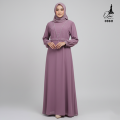 GAMIS OZIAS SIFON CERUTY 09611 LD 105 I Gamis Simpel Kondangan I Fashion Muslimah Busui Friendly Wanita Panjang Nyaman