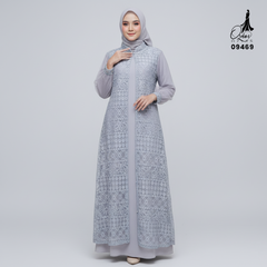 GAMIS OZIAS BROKAT FIMELA 09469 LD 105 120 140 I Fashion Muslimah Hijab I Gamis Kondangan Simpel Nyaman Panjang Santai Dress 2XL 4XL