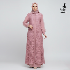 GAMIS OZIAS BROKAT FIMELA 09469 LD 105 120 140 I Fashion Muslimah Hijab I Gamis Kondangan Simpel Nyaman Panjang Santai Dress 2XL 4XL