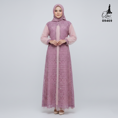 GAMIS OZIAS BROKAT FIMELA 09469 LD 105 120 140 I Fashion Muslimah Hijab I Gamis Kondangan Simpel Nyaman Panjang Santai Dress 2XL 4XL
