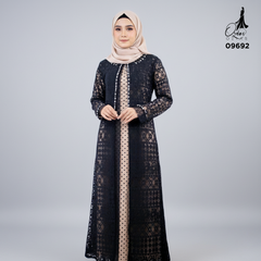 GAMIS OZIAS BROKAT JUMBO FIMELA 09692 LD 105 & LD 120 I Gamis Kondangan Jumbo I Fashion Muslimah Wanita Panjang 2XL