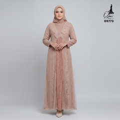 GAMIS OZIAS BROKAT IMPORT 09773 LD 105 I Gamis Fashion Remaja I Gamis Kondangan Dewasa