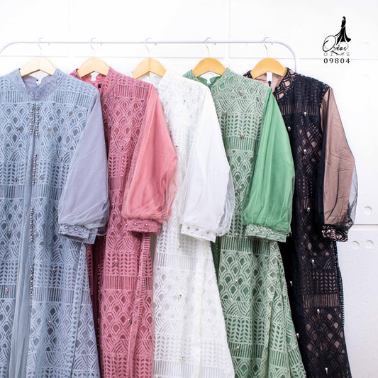 GAMIS OZIAS BROKAT FIMELA 09804 I Fashion Muslimah Hijab I Gamis Kondangan Simpel Nyaman Panjang Santai Dress