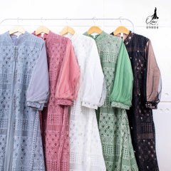 GAMIS OZIAS BROKAT FIMELA 09804 I Fashion Muslimah Hijab I Gamis Kondangan Simpel Nyaman Panjang Santai Dress