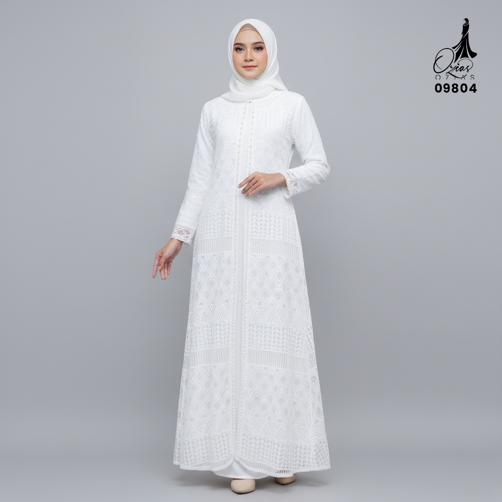 GAMIS OZIAS BROKAT FIMELA 09804 I Fashion Muslimah Hijab I Gamis Kondangan Simpel Nyaman Panjang Santai Dress