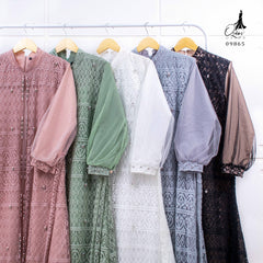 GAMIS OZIAS BROKAT FIMELA 09865  LD 105 I Fashion Muslimah Hijab I Gamis Kondangan Simpel Nyaman Panjang Santai Dress