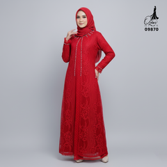 GAMIS OZIAS BROKAT HARUKA 3D 09870 I Gamis Ibu Dan Anak I Gamis Simpel Nyaman Panjang Muslim Dress