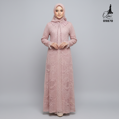 GAMIS OZIAS BROKAT HARUKA 3D 09870 I Gamis Ibu Dan Anak I Gamis Simpel Nyaman Panjang Muslim Dress
