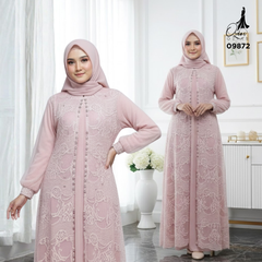 GAMIS OZIAS BROKAT HARUKA 3D 09872 LD 105 & LD 120I Gamis Remaja Muslimah I Fashion Muslimah. Fit Motif Nyaman Panjang Santai Wanita Dress Mewah 2XL