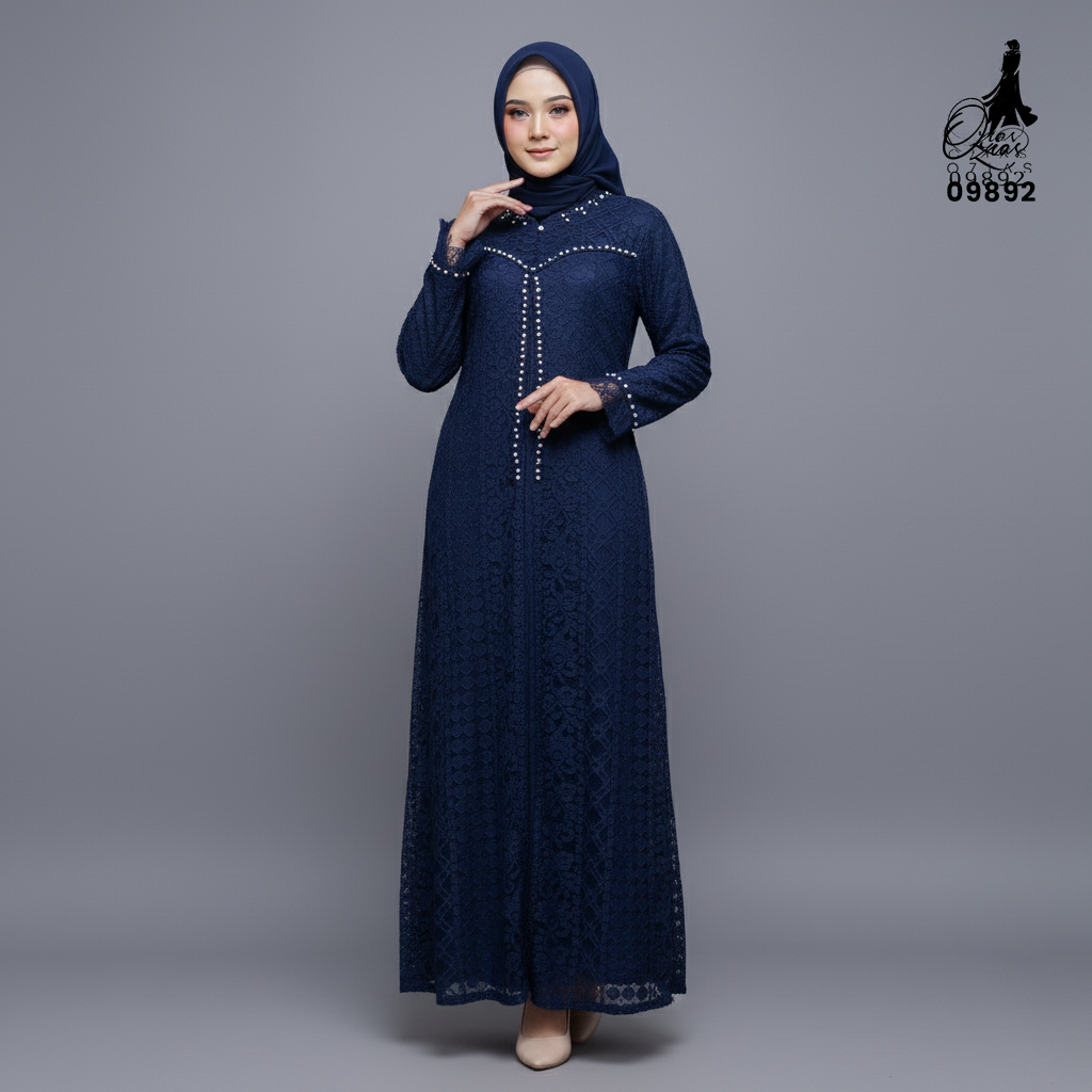 GAMIS OZIAS FIMELA JUMBO 09892 LD 80 95 105 120 140 I Gamis Ibu dan Anak I Gamis Pesta Kondangan I Gamis Import Brokat I Jumbo 2XL 4XL