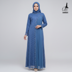 GAMIS INAYA BALIYA OZIAS 09901 I Gamis Pesta kondangan I Hijab Fashion I Jumbo  LD 105 LD 120 LD 140 I Dress Mewah Brokat