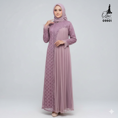 GAMIS INAYA BALIYA OZIAS 09901 I Gamis Pesta kondangan I Hijab Fashion I Jumbo  LD 105 LD 120 LD 140 I Dress Mewah Brokat