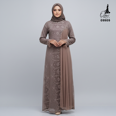 GAMIS INAYA ALICE OZIKO PREMIUM 09909 I Gamis Pesta Remaja I Fashion Muslimah Dress I Jumbo 2XL 4XL Nyaman Panjang Santai Dewasa
