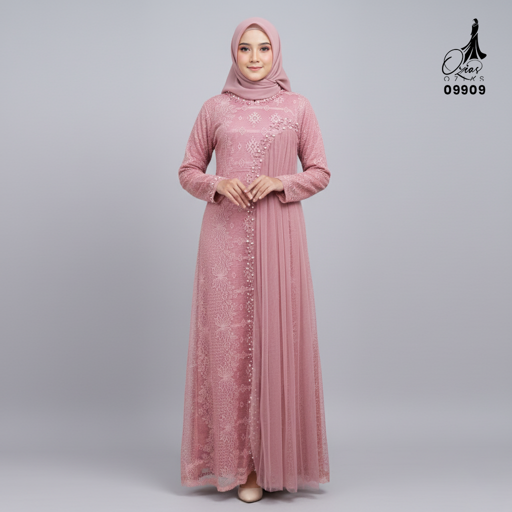 GAMIS INAYA ALICE OZIKO PREMIUM 09909 I Gamis Pesta Remaja I Fashion Muslimah Dress I Jumbo 2XL 4XL Nyaman Panjang Santai Dewasa