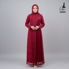 GAMIS INAYA ALICE OZIKO PREMIUM 09909 I Gamis Pesta Remaja I Fashion Muslimah Dress I Jumbo 2XL 4XL Nyaman Panjang Santai Dewasa