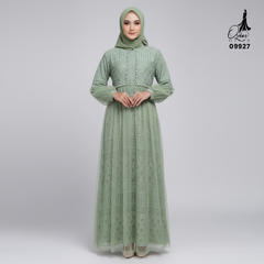GAMIS OZIAS BROKAT BALIYA 09927 LD 105CM I Gamis Busui Friendly l Fashion Muslimah Panjang Santai