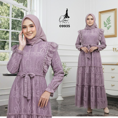 GAMIS OZIAS BROKAT 09935 LD 20 I Gamis Pesta Cantik I Gamis Wisuda 2XL