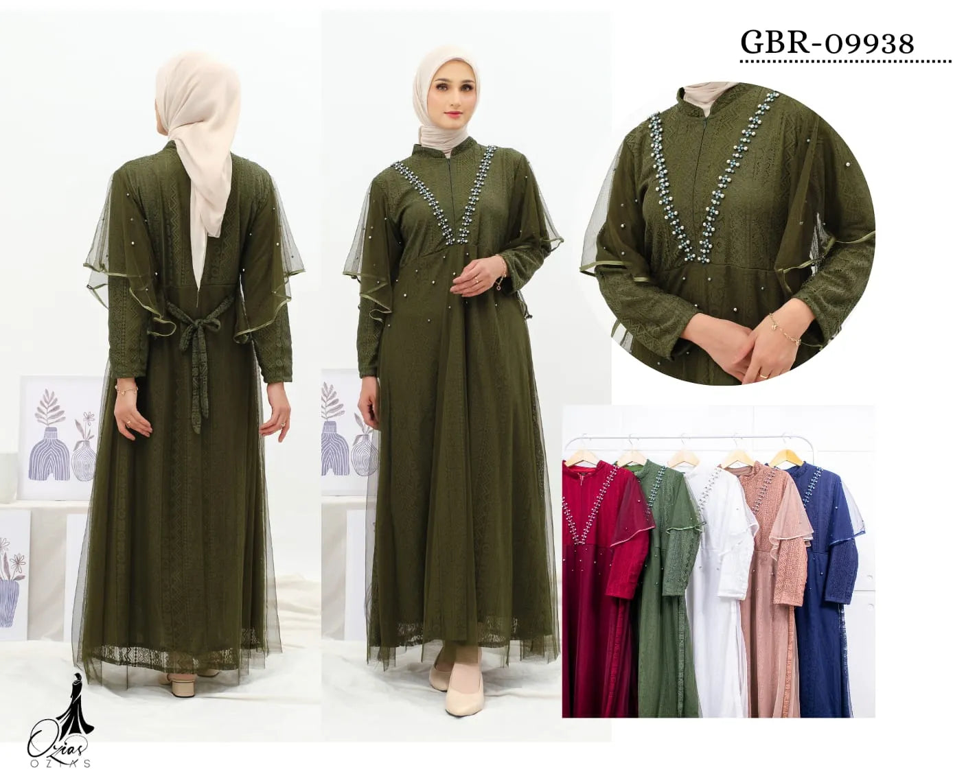 GAMIS OZIAS BROKAT 09938 LD 105 I Gamis Pesta Remaja I Fashion Muslimah Dewasa