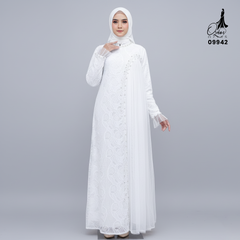 GAMIS OZIAS BROKAT INAYA FIORA 09942 Ld 80 95 105 120 140 I Gamis Dewasa Ibu Dan Anak I Gamis Wisuda Wanita I Gamis Kondangan Pesta I Gamis Bridesmaid I Pakaian Muslimah Jumbo 2XL 4XL