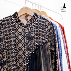 GAMIS OZIAS BROKAT INAYA FIMELA 09951 LD 105 I Gamis Kondangan Wanita I Gamis Fashion Casual