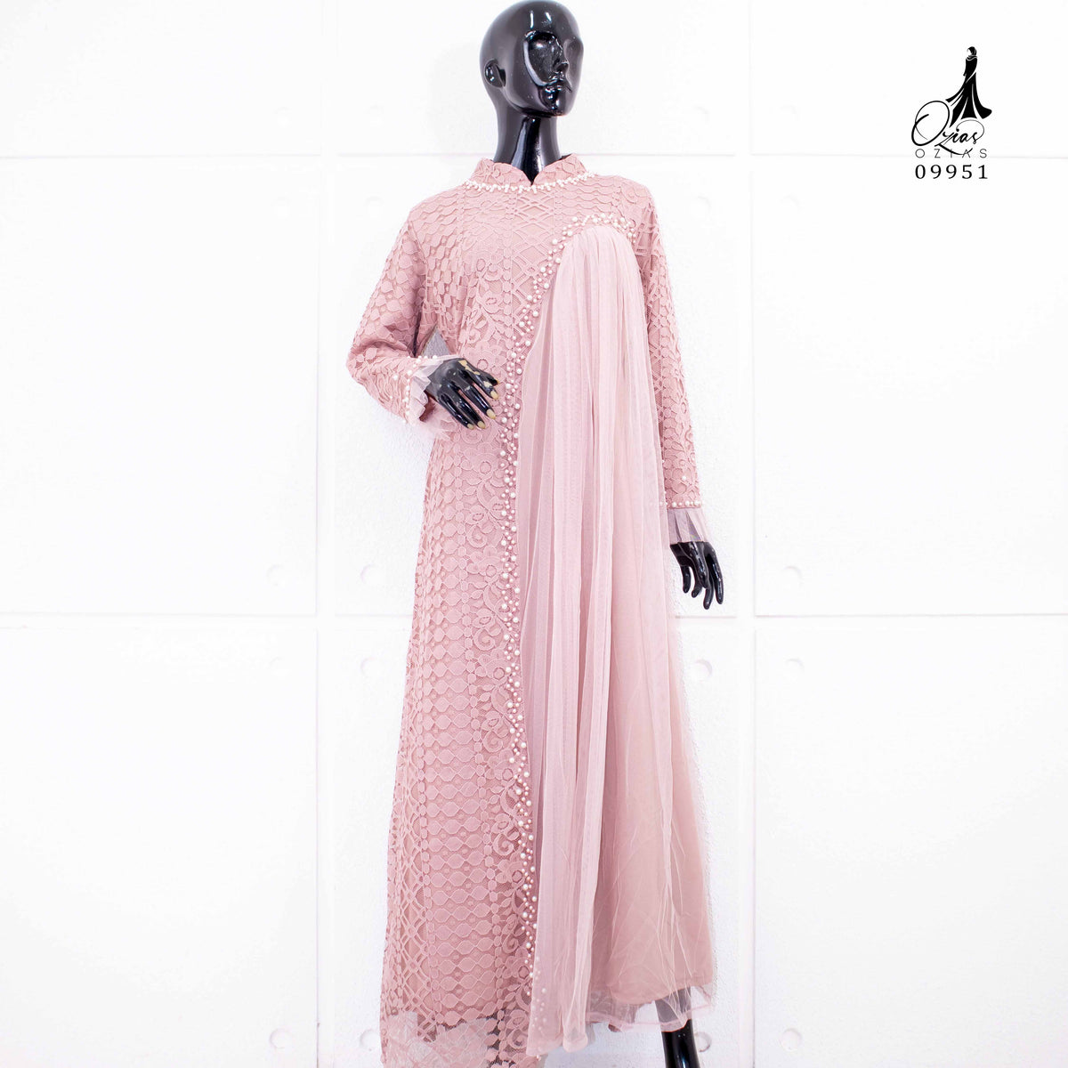 GAMIS OZIAS BROKAT INAYA FIMELA 09951 LD 105 I Gamis Kondangan Wanita I Gamis Fashion Casual