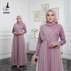 GAMIS OZIAS BROKAT BALIYA 09956 LD 105 & 120  l Gamis Import Premium l Busana Muslimah I Jumbo 2XL