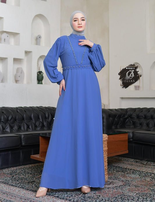 GAMIS OZIAS SIFON CERUTY 09611 LD 105 I Gamis Simpel Kondangan I Fashion Muslimah Busui Friendly Wanita Panjang Nyaman