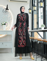 GAMIS OZIAS TILE IMPORT 03996 LD 105 I Gamis Rompi Wisuda I Gamis Kondangan Cantik Muslim Nyaman