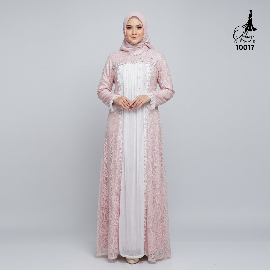 GAMIS OZIAS BROKAT 10017 LD 105 I Gamis Kondangan Mewah I Gamis Pesta