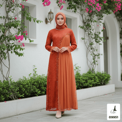 GAMIS OZIAS BROKAT INAYA FIMELA 09951 LD 105 I Gamis Kondangan Wanita I Gamis Fashion Casual