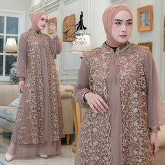 GAMIS OZIAS TILE NAMIRA 07050 LD 105 120 I Gamis Kondangan Mewah I Gamis Muslimah Cantik