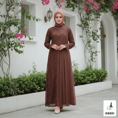 GAMIS OZIAS BROKAT INAYA FIMELA 09951 LD 105 I Gamis Kondangan Wanita I Gamis Fashion Casual