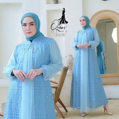 GAMIS OZIAS BROKAT FIMELA 09469 LD 105 120 140 I Fashion Muslimah Hijab I Gamis Kondangan Simpel Nyaman Panjang Santai Dress 2XL 4XL