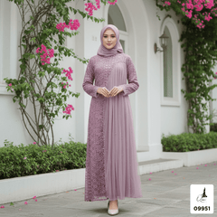 GAMIS OZIAS BROKAT INAYA FIMELA 09951 LD 105 I Gamis Kondangan Wanita I Gamis Fashion Casual