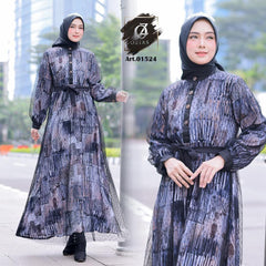 GAMIS OZIAS VISCOSE 01524 LD 105 I Gamis Pesta Simpel I Gamis Fashion Muslimah  Nyaman Panjang