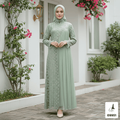 GAMIS OZIAS BROKAT INAYA FIMELA 09951 LD 105 I Gamis Kondangan Wanita I Gamis Fashion Casual