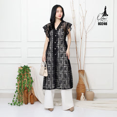 VEST OUTER OZIKO BROKAT SNOW WHITE 03246 LD 105 I Outer Kondangan Wanita I Outer Fashion Muslimah