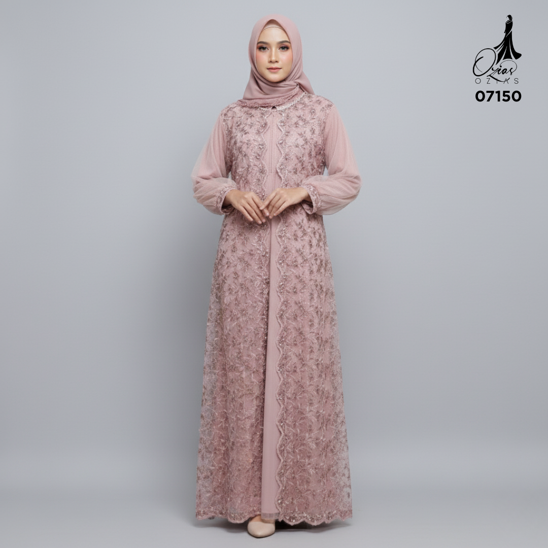 GAMIS OZIAS TILE NAMIRA 07150 120 140 150 I Gamis Kondangan Wanita I Gamis Pesta Muslimah