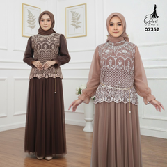 GAMIS OZIAS TILE 07352 LD 105 I Gamis Kondangan Wanita I Gamis Fashion Casual