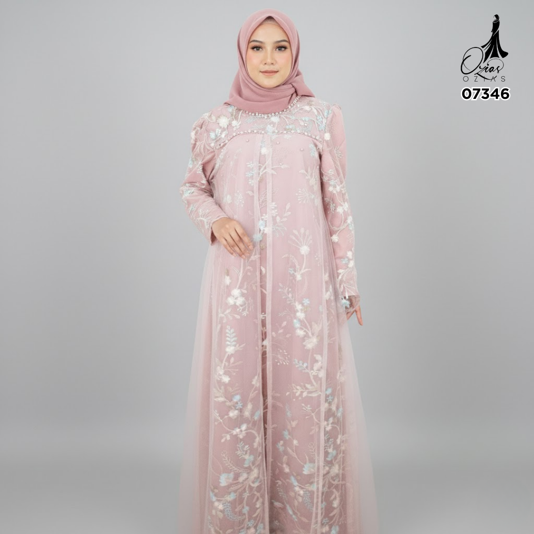 GAMIS OZIAS TILE 07346 LD 105 I Gamis Lebaran Casual I Gamis Remaja Kondangan