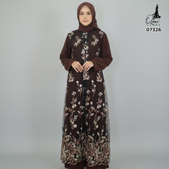 GAMIS OZIAS TILE MAHOGANY 07326 LD 105 I Gamis Kondangan Wanita I Gamis Fashion Lebaran
